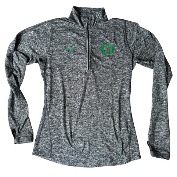 Nike Dri-Fit Oregon Ducks 1/4 Zip Long Sleeve Top Women’s Small Gray - Picture 2 of 10